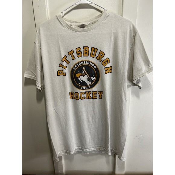 Vintage Pittsburgh Hockey Mens T Shirt Size Large - Picture 1 of 8